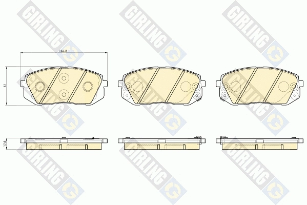 Kit de plaquettes de frein, frein à disque GIRLING 6135309