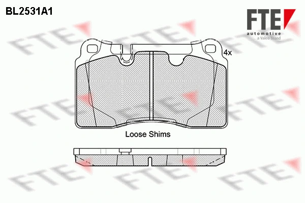 Kit de plaquettes de frein, frein à disque FTE 9011047