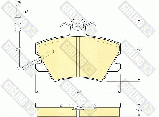 Kit de plaquettes de frein, frein à disque GIRLING 6109681