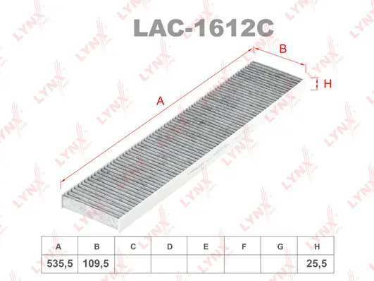 Filtre, air de l'habitacle LYNXAUTO LAC-1612C