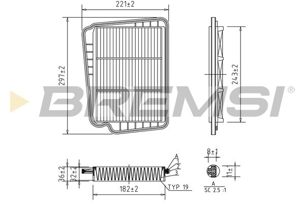 Filtre à air BREMSI FA1621
