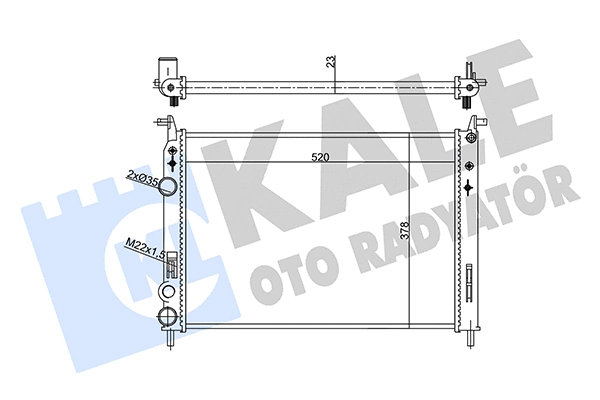 Radiateur, refroidissement du moteur KALE OTO RADYATÖR 356950