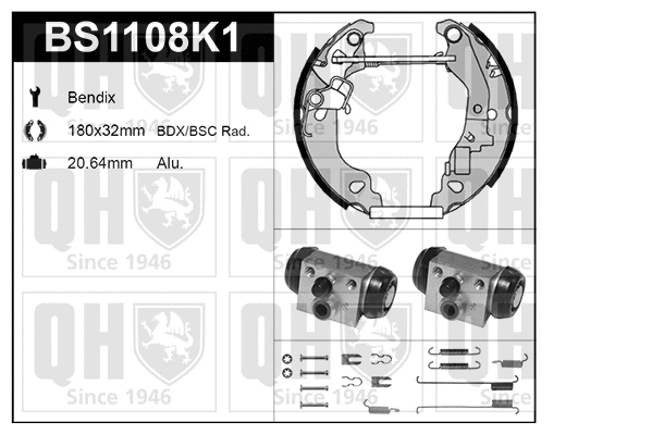 Jeu de mâchoires de frein QUINTON HAZELL BS1108K1