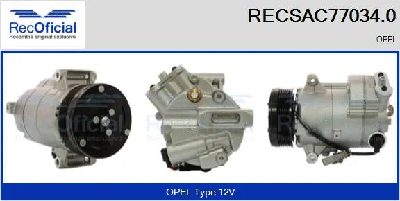 Compresseur, climatisation RECOFICIAL RECSAC77034.0