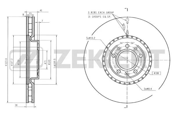 Disque de frein ZEKKERT BS-6419