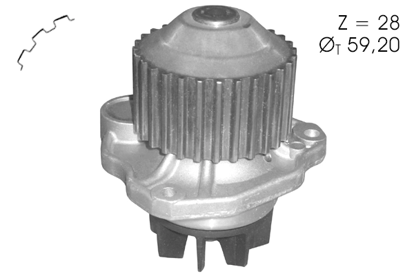 Pompe à eau, refroidissement du moteur TECDRIVE TPAE0162