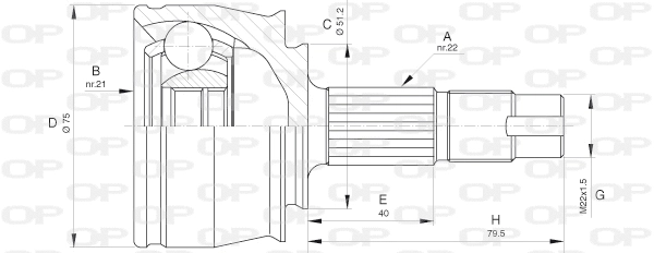 Jeu de joints, arbre de transmission OPEN PARTS CVJ5652.10