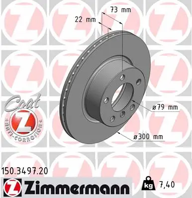 Disque de frein ZIMMERMANN 150.3497.20