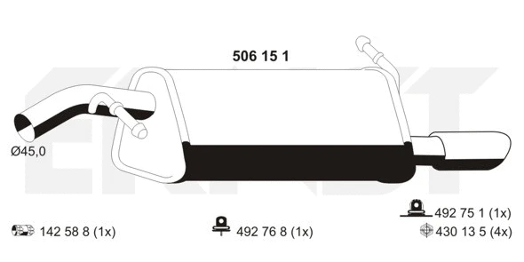Silencieux arrière ERNST 506151