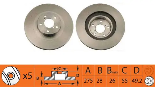 Disque de frein SB BR21188T