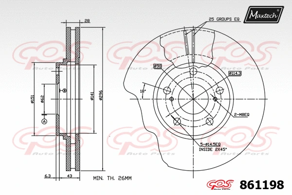 Disque de frein MAXTECH 861198