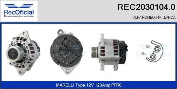 Alternateur RECOFICIAL REC2030104.0
