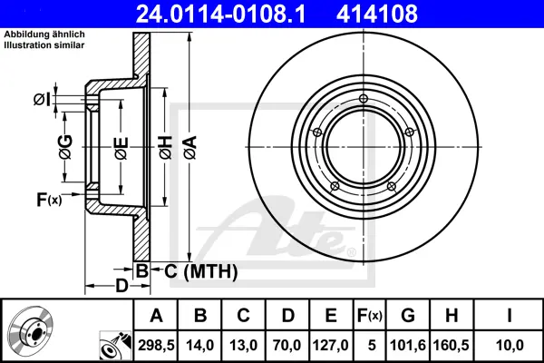 Disque de frein ATE-APAC 24.0114-0108.1