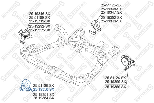 Support moteur STELLOX 25-19350-SX