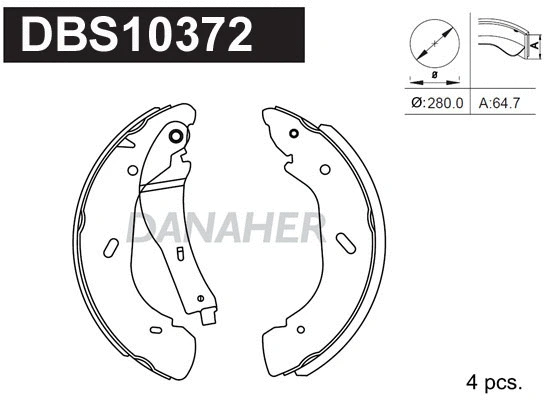 Jeu de mâchoires de frein DANAHER DBS10372