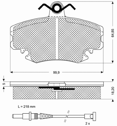 Kit de plaquettes de frein, frein à disque MTR MT454