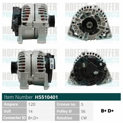 Alternateur HOFFER H5510401