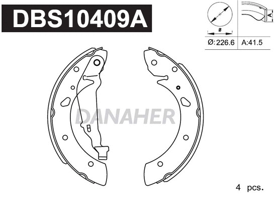 Jeu de mâchoires de frein DANAHER DBS10409A