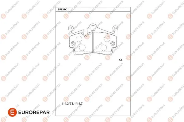 Kit de plaquettes de frein, frein à disque EUROREPAR 1681270280
