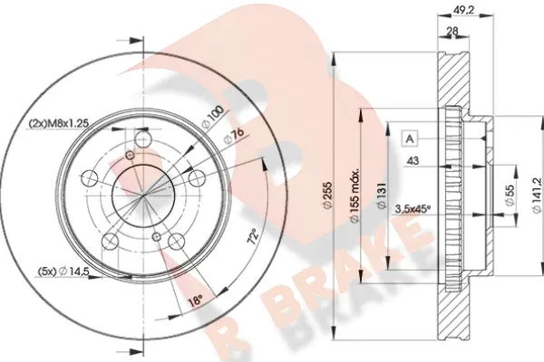 Disque de frein R BRAKE 78RBD20501