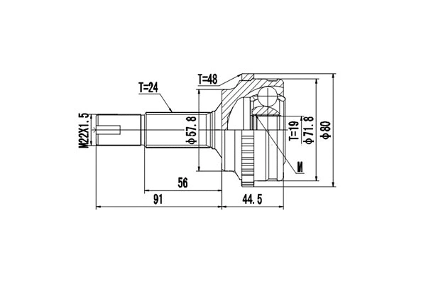 Jeu de joints, arbre de transmission DYNAMATRIX DCV859152