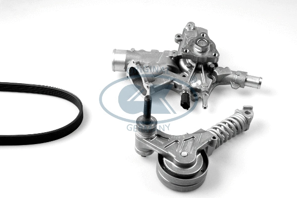 Pompe à eau+Jeu de courroie trapézoïdale à nervures GK K980767B