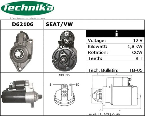 Démarreur Technika D62106