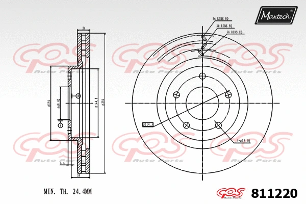Disque de frein MAXTECH 811220
