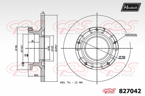 Disque de frein MAXTECH 827042