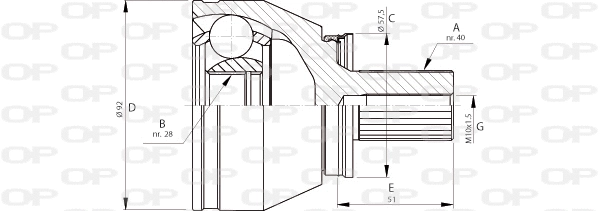 Jeu de joints, arbre de transmission OPEN PARTS CVJ5713.10