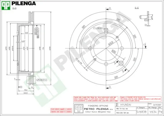 Disque de frein PILENGA V634