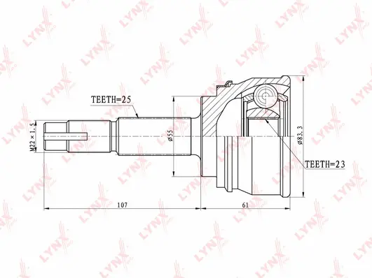 Jeu de joints, arbre de transmission LYNXAUTO CO-5703