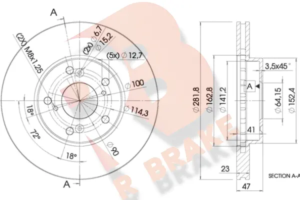 Disque de frein R BRAKE 78RBD21257