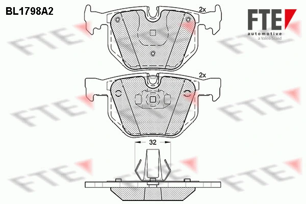 Kit de plaquettes de frein, frein à disque FTE 9010370
