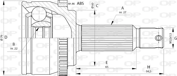 Jeu de joints, arbre de transmission OPEN PARTS CVJ5725.10