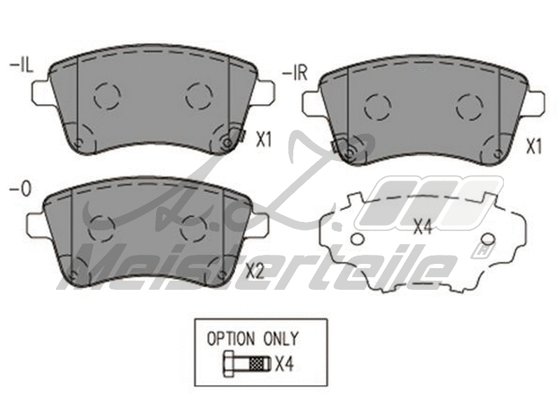 Kit de plaquettes de frein, frein à disque A.Z. Meisterteile AZMT-44-022-1698