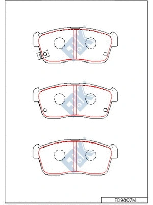 Kit de plaquettes de frein, frein à disque FBK FD9807M