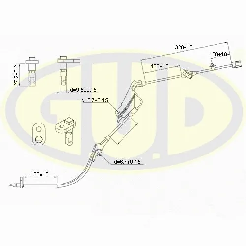 Capteur, vitesse de roue G.U.D. GABS02517