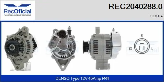 Alternateur RECOFICIAL REC2040288.0