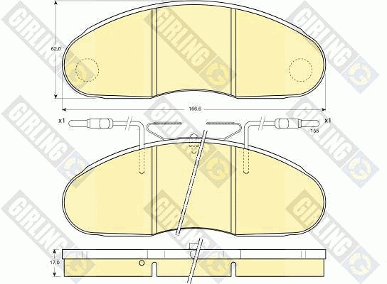 Kit de plaquettes de frein, frein à disque GIRLING 6110773