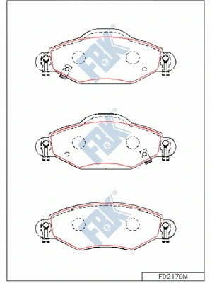 Kit de plaquettes de frein, frein à disque FBK FD2179M