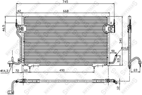 Condenseur, climatisation STELLOX 10-45555-SX
