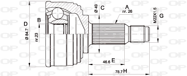 Jeu de joints, arbre de transmission OPEN PARTS CVJ5254.10