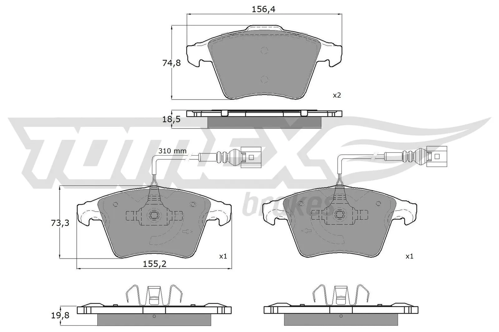 Kit de plaquettes de frein, frein à disque TOMEX Brakes TX 15-23