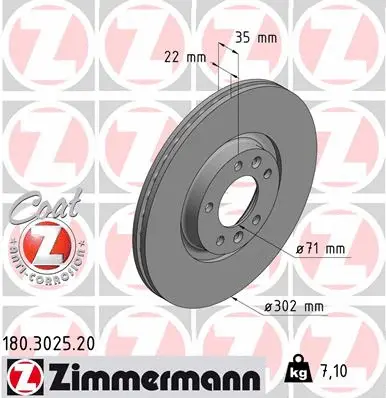 Disque de frein ZIMMERMANN 180.3025.20