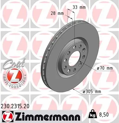 Disque de frein ZIMMERMANN 230.2315.20