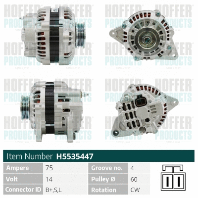 Alternateur HOFFER H5535447