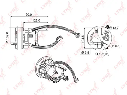 Filtre à carburant LYNXAUTO LF-951M