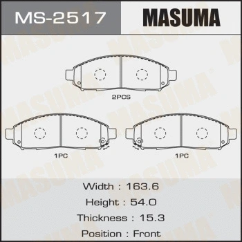 Jeu de mâchoires de frein MASUMA MS-2517