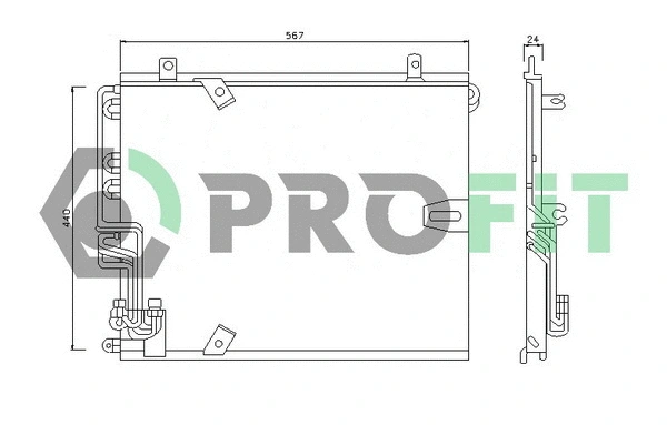 Condenseur, climatisation PROFIT PR 0060C1